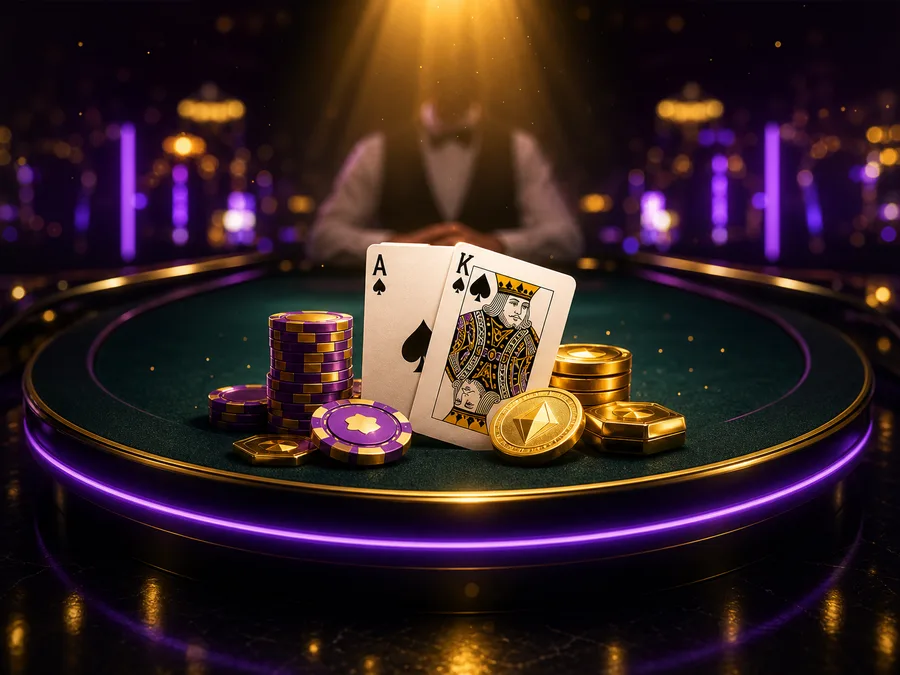 Mesa de blackjack en vivo con crupier